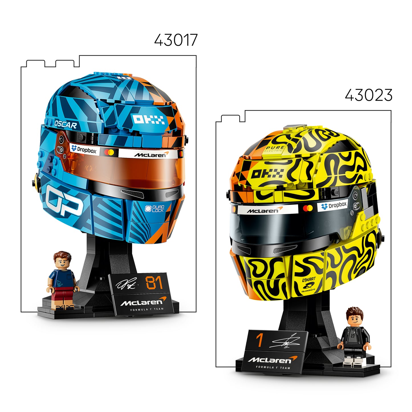 LEGO Editions McLaren Mastercard F1 Team Helm van Oscar Piastri - F1 Merchandise - Bouwpakket voor Kinderen met Formule 1 Coureur Minifiguur - Cadeau voor Jongens en Fans vanaf 14 Jaar 43017