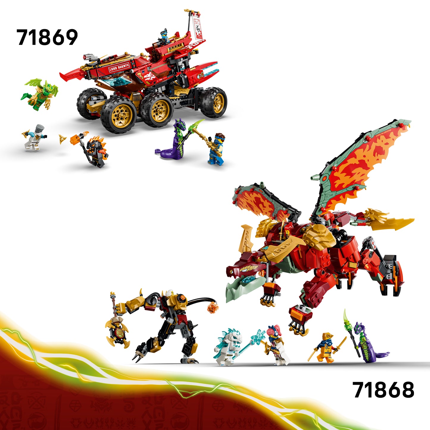 LEGO NINJAGO Wyldfyre's Transformerende Drakenmecha Speelgoed voor Kinderen Vanaf 9 Jaar - Bouwpakket met 6 Minifiguren, incl. Keizerin Beatrix en Zuurmonster - Cadeau voor Jongens en Meisjes 71868
