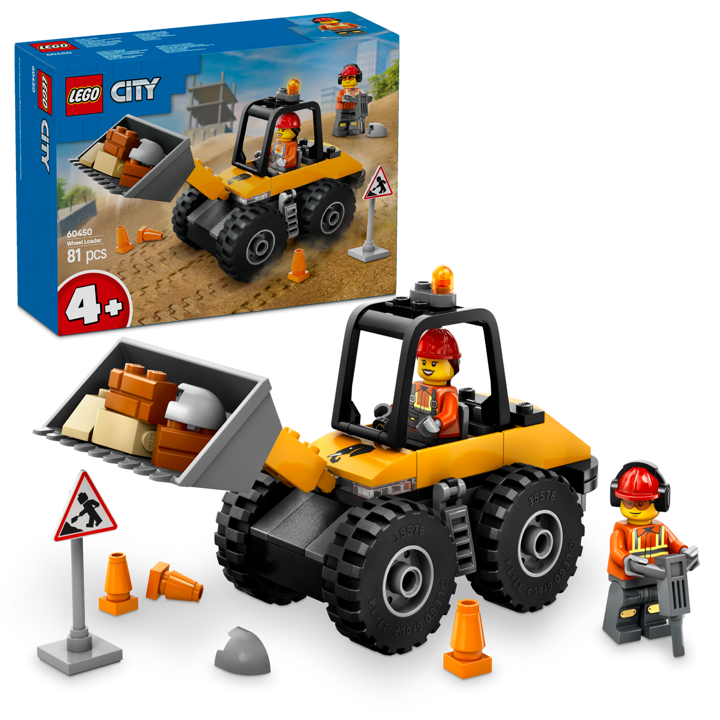 LEGO Yellow Wheel Loader Excavator 60450 City