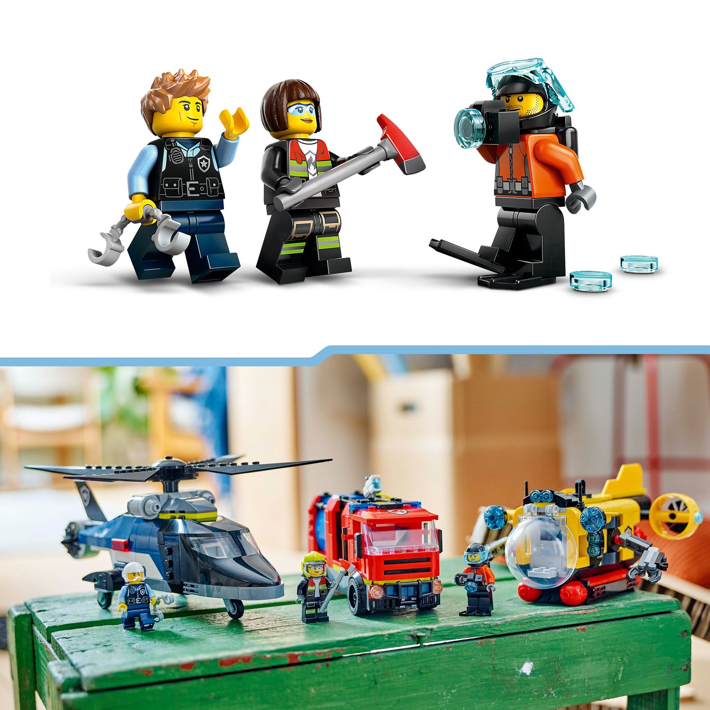 LEGO Helicopter, Fire Truck and Submarine 60462 City